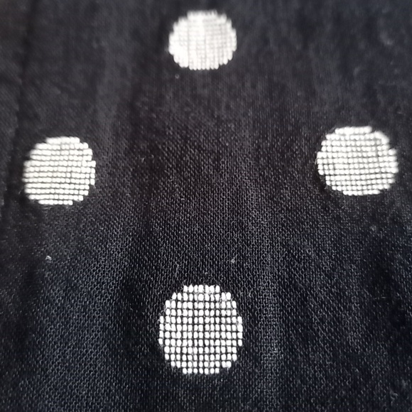 NWT New Armani Jeans $195 Navy White Linen-look Polka Dot button up shirt XS (4) - Picture 8 of 11